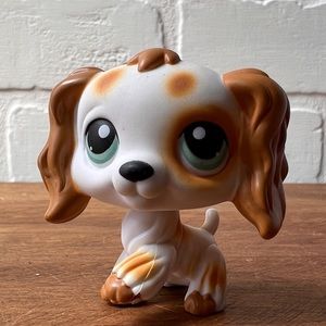 LPS Littlest Pet Shop White with Brown Spots dog